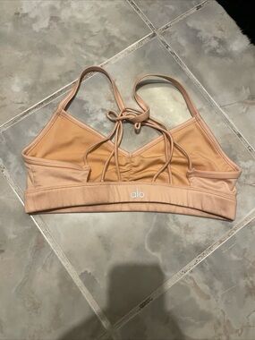 Alo Yoga Sunny Strappy Sports SZ XS/Small Stretch Logo Peach